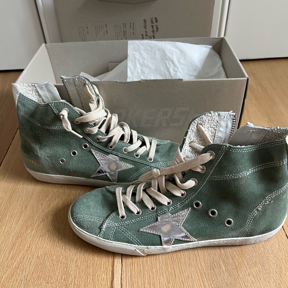 Golden Goose Francy 38 Sage Green High Top